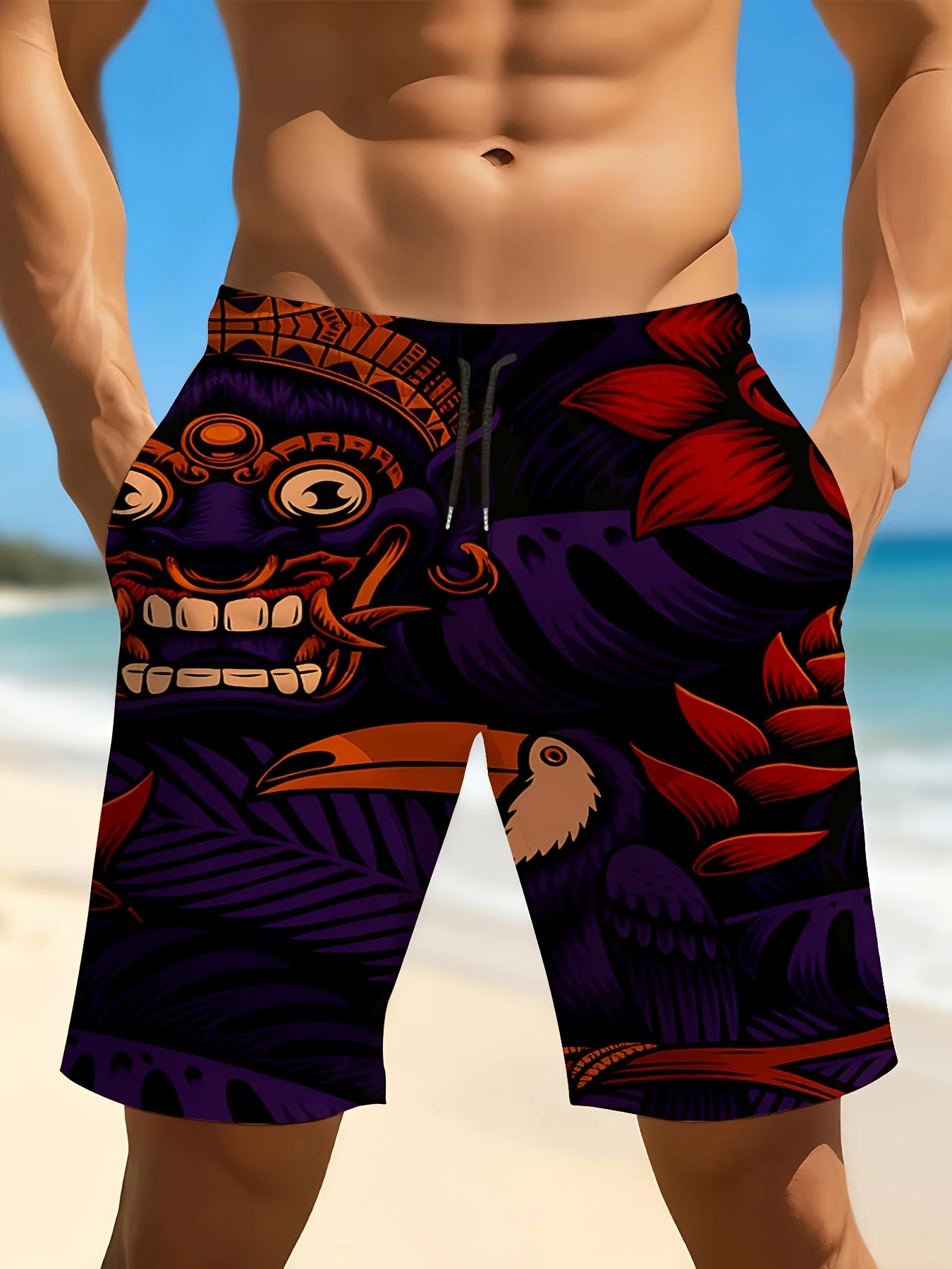 3D Printing Bali - Celana Pendek Pantai Pria Bali Barong