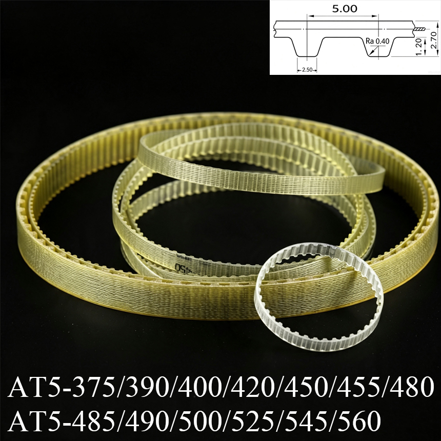 Timing Belt - AT5-375/390/400/420/450/455/480/485/490/500/525/545/560 Belt Sinkronisasi Bergigi Trapesium AT5
