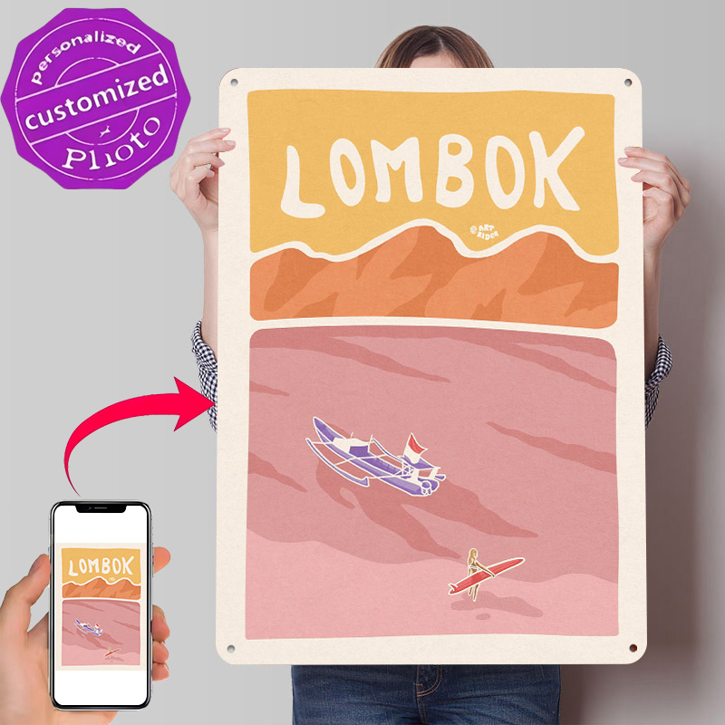 3D Printing Bali - Poster Selancar Bali Lombok Retro 3D