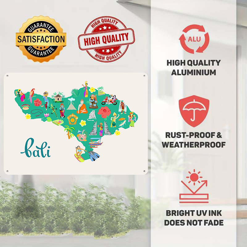 Poster Ilustrasi Peta Bali Ret - 3D Printing Bali ulasan dan harga