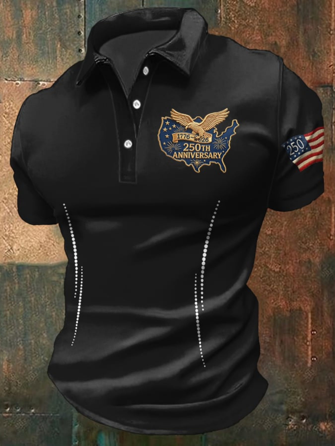 Kaos Polo Pria USA 250th Anniv - 3D Printing Eagle ulasan dan harga
