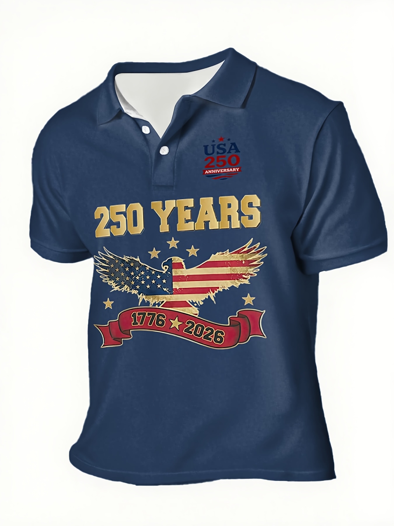 Kaos Polo Pria USA 250th Anniv - 3D Printing Eagle ulasan dan harga