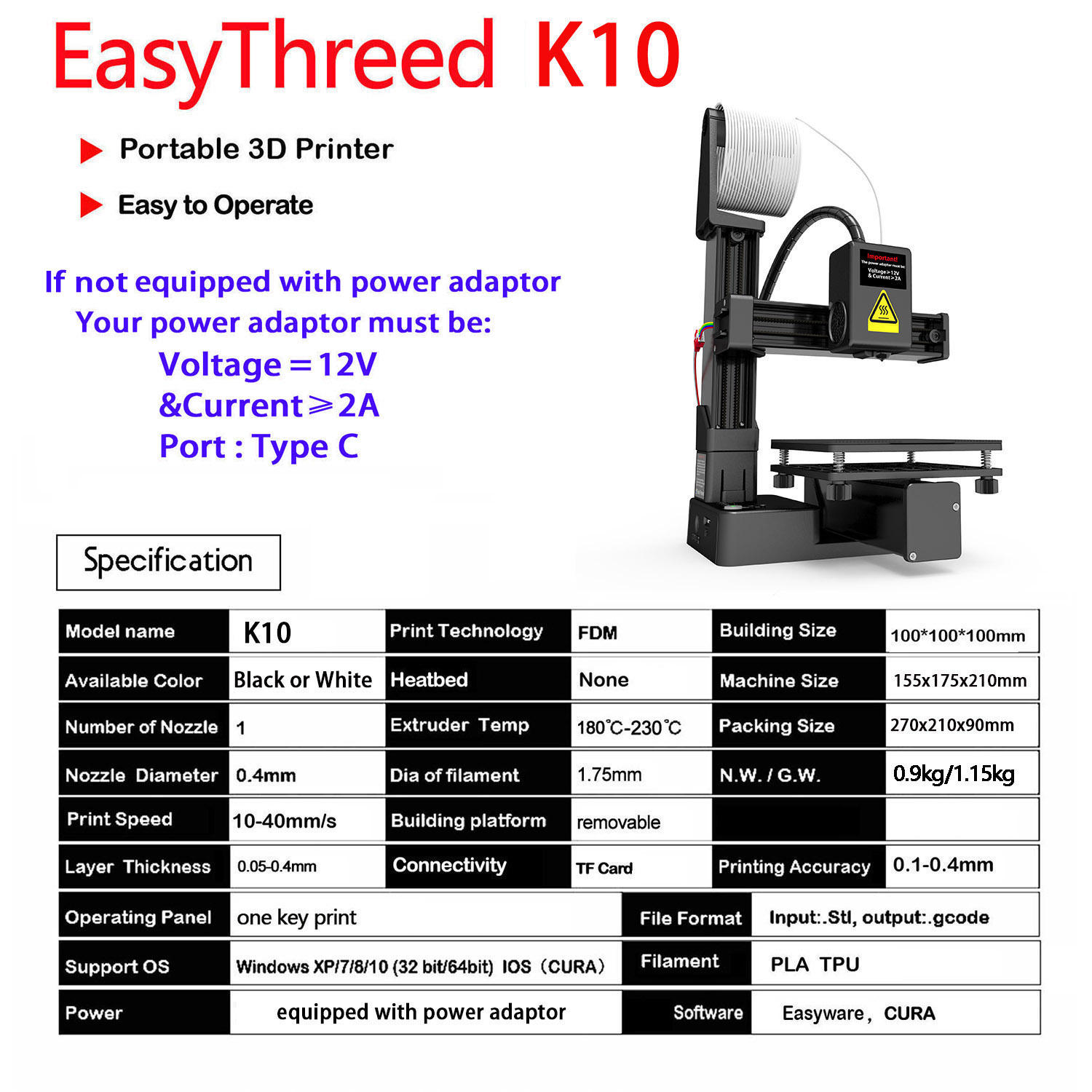 Printer 3D Mini Easythreed K10 - 3D Printing Output ulasan dan harga