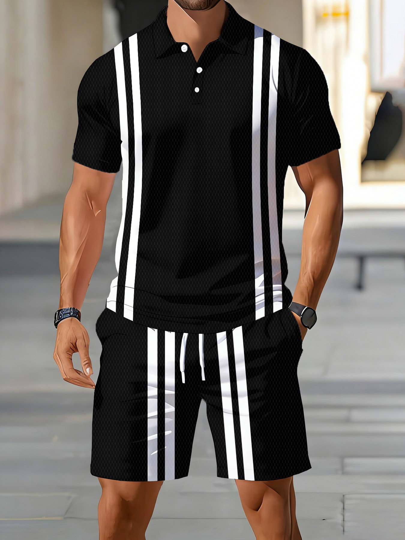 Set Kaos Polo Lengan Pendek Pr - 3D Printing Design Free ulasan dan harga