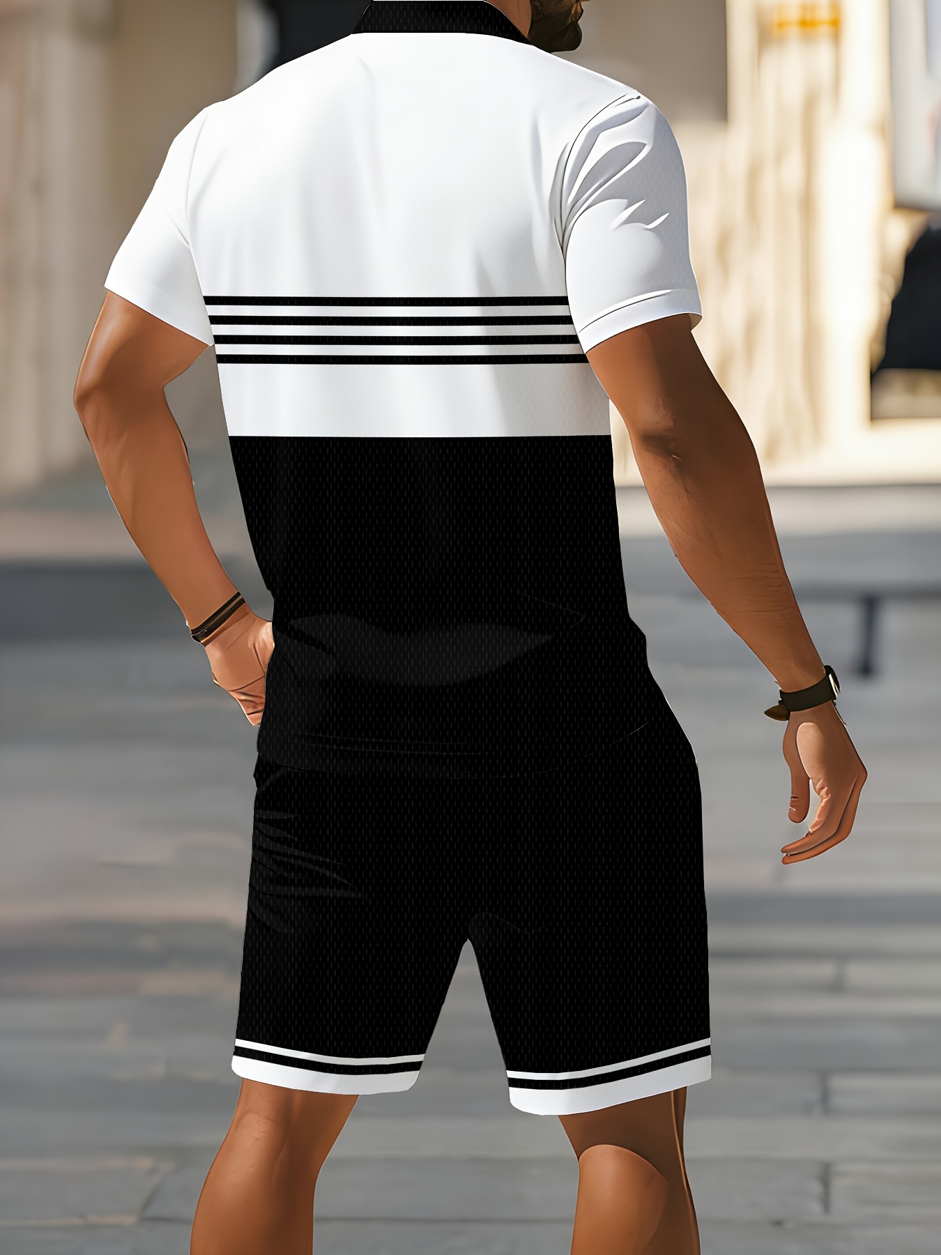 Set Kaos Polo Pria Musim Panas - 3D Printing Design Free ulasan dan harga